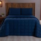 Kit Cobre Leito Colcha Livorno Casal Padrão Acolchoado Fofo Macio Malha 100% Algodão 3 Peças - Azul Marinho Kit Cobre Leito Colcha Livorno Casal Padrão Acolchoado Fofo Macio Malha 100% Algodão 3 Peças - Azul Marinho
