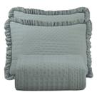 Kit Cobre Leito Colcha Maison King c/ Babado Percal 300 Fios 3 Peças - Cinza Kit Cobre Leito Colcha Maison King c/ Babado Percal 300 Fios 3 Peças - Cinza