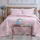 Kit Cobre Leito Colcha Mix King Estampado Dupla Face Floral 3 Peças - Grace