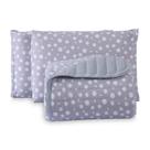 Kit Cobre Leito Colcha Polly King 3 Peças Malha 100% Algodão Estampa Bolinhas - Cinza