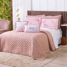 Kit Cobre Leito Colcha QUEEN Verano com Almofadas Estampadas 07 Peças - Dupla Face Percal 300 Fios Matelado