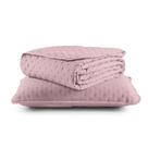 Kit Cobre Leito Colcha Solteiro 2 Peças Matelado Dupla Face Dots 300 Fios Com Porta Travesseiro