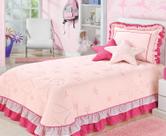 Kit Cobre Leito Colcha Solteiro Infantil Menina Bailarina 4 Peças