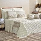 Kit Cobre Leito Colcha Tierry Queen 5 Peças Hipercal 180 Fios - Marfim
