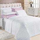 Kit Cobre Leito Colcha Veneza King 3 Peças Hipercal 180 Fios - Branco