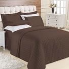 Kit Cobre Leito Colcha Veneza King 3 Peças Hipercal 180 Fios - Marrom
