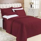Kit Cobre Leito Colcha Veneza King 3 Peças Hipercal 180 Fios - Vinho
