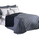 Kit Cobre Leito Dupla Face Casal Queen Bordado Renove 7 Peças Hipercal 400 Fios 100% Poliéster - cor definida Cinza