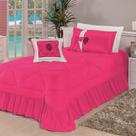 Kit Cobre Leito Esplendore Solteiro 04 Peças Bordado Colcha - Pink