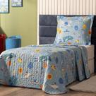 Kit Cobre Leito Infantil Solteiro 02 Peças Bouti - Astronauta - Bia Enxovais