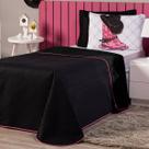 Kit Cobre Leito Infantil SOLTEIRO 02 Peças Castela Boiadeira Preto com Fronha Estampada - Decoração Country Menina
