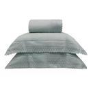 Kit Cobre Leito King Bordare Appel Bordado Ingles Cinza Ártico (1 colcha + 2 Porta Travesseiro)