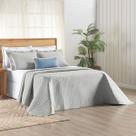 Kit Cobre Leito King Percale 200 Fios Todo Bordado Aba Americana Verity 03 Peças Cinza