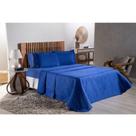 Kit Cobre Leito mais Lençol Casal 4 peças Azul Royal/115-104AR