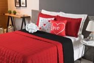 Kit Cobre Leito Queen Almofada Vermelho e Preto Dupla Face 8Pç- Cama Posta