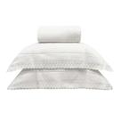 Kit Cobre Leito Queen Bordare Appel Bordado Ingles Branco Floral (1 colcha + 2 Porta Travesseiro)