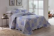 Kit Cobre Leito Queen Colcha Dupla Face Estampado 3 Peças