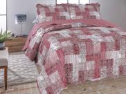 Kit Cobre Leito Queen Colcha Dupla Face Estampado 3 Peças