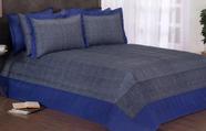 Kit Cobre Leito Queen Size Henry Azul Jeans Com 5 peças