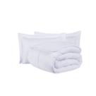 Kit Cobre Leito Ravena To Decorando Queen 3 Peças Micropercal 200 Fios Toque Acetinado 100% Poliéster - Branco