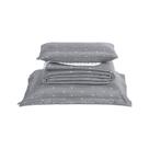 Kit Cobre Leito Solteiro + Almofada 4 Peças Bordado Urbany Hipercal 400 Fios 100% Poliéster - Cinza
