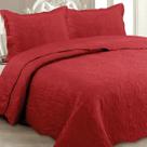 Kit Cobre leito Solteiro Classic Liso Ultrasonic + 1 Porta-travesseiro Floral Vermelho