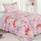 Kit Cobre leito Solteiro Infantil Evolution Patchwork + Porta Travesseiro Circo