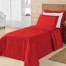 Kit Cobre Leito Solteiro Top Line Liso 2 Peças 180 Fios Vermelho