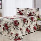 Kit Cobre Leito Super King Bella Piquet 03 Peças Floral