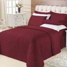 Kit Cobre Leito Top Line Casal Queen 3 Peças 100% Poliéster - Vinho