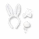 Kit Coelha Branco com Tiara Gravata e Rabo