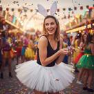 Kit Coelhinha Adulto C/ 2 Peças Fantasia Bloquinho Carnaval