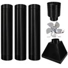 Kit Coifa 65x53x52 Canhão 3 Dutos 9 Preto + Motor Elétrico Kit Coifa 65x53x52 Canhão 3 Dutos 9 Preto + Motor Elétrico