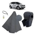 Kit Coifa E Capa Couro Marcha Alavanca Câmbio Automático Sportage Lx 2011 Á 2016