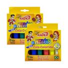 Kit Cola Colorida Com Relevo 12 Frascos 25g Cada Escolar Arte Pintura