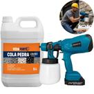 KIt Cola Pedra Incolor Veda Forte 5 Litros Com Pistola Pulverizadora 21V
