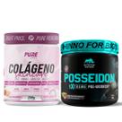 Kit Colágeno 250g Pure Athletic Laranja C/Acerola + Pré treino Posseidon Morango C/kiwi