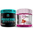 Kit Colágeno Pó Hidrolisado 300g Vitamax + Pré treino Posseidon 250g
