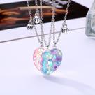 Kit Colar Amizade Magnético 3 Peças Trio 3 Amigas Bff Coração Presente Meninas Kpop Best Friends