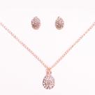 Kit Colar Brinco e Pulseira Dourado Strass Diamante Concha