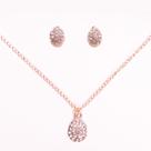 Kit Colar Brinco e Pulseira Dourado Strass Diamante Concha -