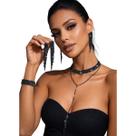 Kit Colar Brinco e Pulseira Feminino Elegante Strass Luxo -