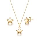 Kit Colar Brinco Pingente Estrela Joias Folheada a Ouro 18k Kit Colar Brinco Pingente Estrela Joias Folheada a Ouro 18k