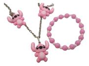 Kit Colar, Brinco, Puls Infantil Personagens Stitch E Angel Kit Colar, Brinco, Puls Infantil Personagens Stitch E Angel