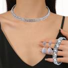 kit Colar + brinco pulseira strass noiva casamento dia mães -