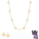 Kit Colar + Brincos Rommanel Para Presente Rosas Vazadas Banhado A Ouro 18k Kit Colar + Brincos Rommanel Para Presente Rosas Vazadas Banhado A Ouro 18k