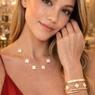 Kit Colar Choker Bracelete Prego Love Pulseira Perochecha Trevo Aço Dourado Banho Ouro 18K Kit Colar Choker Bracelete Prego Love Pulseira Perochecha Trevo Aço Dourado Banho Ouro 18K