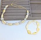 Kit Colar choker e Pulseira tornozeleira conchas buzios Estrela do mar colorida ajustável amarração Moda Praia verão