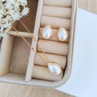 Kit colar com brinco gotinha perola
