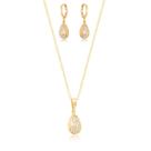 Kit Colar e Brinco Gota Cravejada Ouro 18k